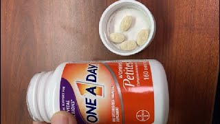 One A Day Women’s Petites Multivitamin Review Easy to Swallow Multi Vitamin amp Mineral One a Day [upl. by Ennasil204]