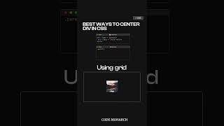 The Best Way to Center a Div in CSS css tipsandtricks codemonarch [upl. by Battat]