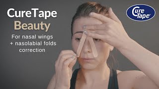 How to Face Tape Your Nasal Wings and Nasolabial Folds Using CureTape® Beauty Kinesiology Tape [upl. by Pacificas]