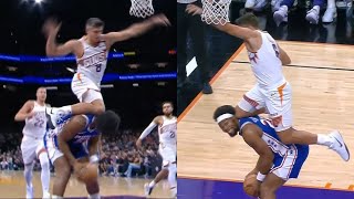 Grayson Allen gets flagrant foul for flying knee to the back of Yabuseles head 😬 [upl. by Kass]