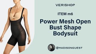 ITEM m6 Power Mesh Open Bust Shape Bodysuit Review [upl. by Aihsekat323]