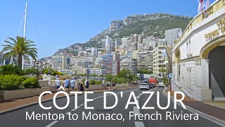 4K Scenic Drive in Cote dAzur French Riviera Menton  Monaco  A8 [upl. by Siraj415]