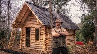 Man Builds Off Grid Log Cabin Alone in the Canadian Wilderness [upl. by Airrat]