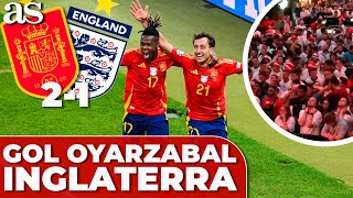 AFICIÓN INGLATERRA HUNDIDA REACCIÓN GOL OYARZABAL ESPAÑA 2 INGLATERRA 1 FINAL EURO 2024 [upl. by Petta]