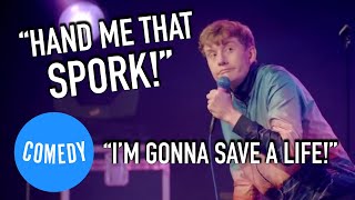 Would You Let James Acaster save your life  COLD LASAGNE HATE MYSELF 1999  Universal Comedy [upl. by Galligan538]