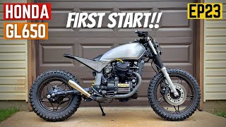 Honda GL650 Build  FIRST START  SOUNDS AMAZING  EP23 [upl. by Arodnap237]