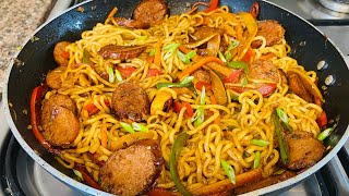 Stir Fry Noodles Recipe  How To Make Stir Fry Noodles With Sausages  Terry’s Kitchen [upl. by Eelrehpotsirhc]