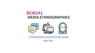 BCM241 Media Ethnographies Methods and Methodologies Part Two  Observation and Autoethnography [upl. by Kral221]