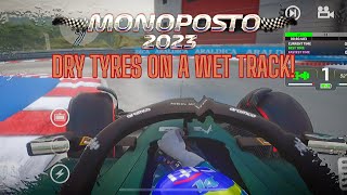 Monoposto 2023 DRY TYRES ON A WET TRACK [upl. by Adiell]