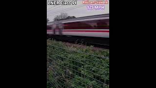 LNER class 91 at speed at Newark Railcam [upl. by Ahsets286]