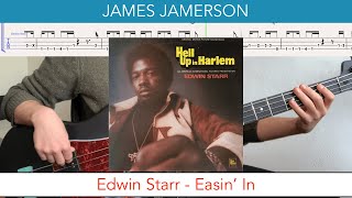 James Jamerson  Edwin Starr  Easin In  bass playalong wtabs 1974  funk [upl. by Eicyaj]