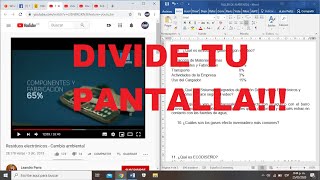 COMO DIVIDIR LA PANTALLA DEL COMPUTADOR [upl. by Valerle]