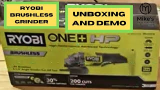 Ryobi 18V One  Brushless Angle Grinder Unboxing and Demo [upl. by Odlabu]