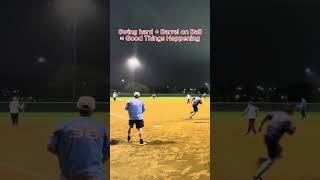 Epic Ground Rule Double in Slowpitch Softball 💥⚾ SoftballHighlights slowpitch softball [upl. by Tessa]