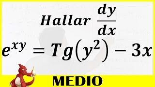 Derivación Implícita  Ej3 Función Exponencial y Trigonométrica  e y Tangente [upl. by Berk148]