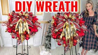 🎄DIY ELEGANT CHRISTMAS WREATH  BOW🎄I Love Christmas ep 8 Olivias Romantic Home [upl. by Yrag807]