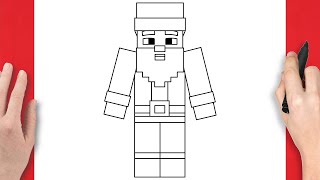 Comment dessiner le Père Noël de Minecraft [upl. by Lorsung739]