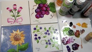 Painting Ceramic Tiles with Folk Art Enamels [upl. by Doowron]