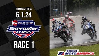 Steel Commander Superbike Race 1 at Road America 2024  FULL RACE  MotoAmerica [upl. by Adikam853]