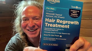 Amazon Basic Care Hair Regrowth Minoxidil Foam for Hair Loss [upl. by Ynned]