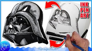 How to draw Darth Vader  James Earl Jones Tribute [upl. by Olra439]