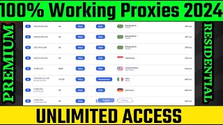 Free Residential premium ✅ Proxy List in 2024 for any country  100 Working Proxy List [upl. by Leopold]