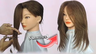 LONG LAYERED HAIRCUT DIY  so easy potong rambut layer [upl. by Lednew]