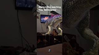 Mortem Rex watches final battle scene from Jurassic World shorts Jurassic World alive AR [upl. by Nadaba]