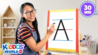 Teaching Kids How to Write The Alphabet Letters AZ  Learning the Uppercase Letters Handwriting [upl. by Anera]