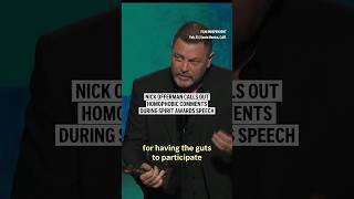 Nick Offerman calls out homophobic comments during Spirit awards speech [upl. by Rastus]