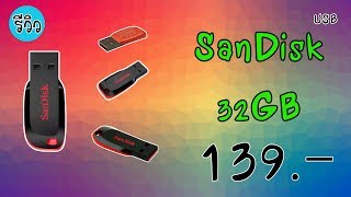 แฟชรไดร์ SanDisk 32GB Flash Drive Cruzer Blade CZ50 BlackRed139 [upl. by Cathi753]