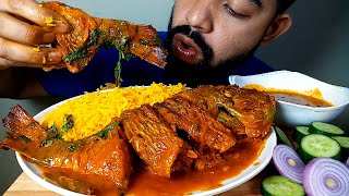 Spicy Big 1 KG Fish Curry With Rice EAtingHUNGRYpiran [upl. by Algernon]