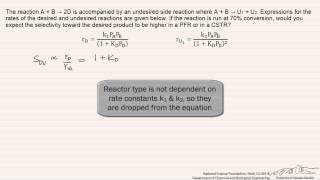 Selectivity PFR vs CSTR Review [upl. by Lauri]