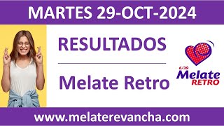 Resultado del sorteo Melate Retro del martes 29 de octubre de 2024 [upl. by Noiek]