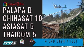 Cara Pasang 4 Lnb Palapa D Chinasat 10 Thaicom 5 dan Asiasat 5 di dish 7 Feet [upl. by Airdnas20]