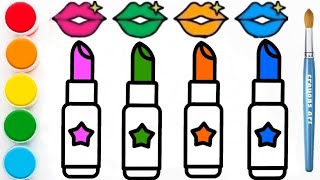 How to Draw a Lips and Lipstick  Step by Step [upl. by Lyrad]