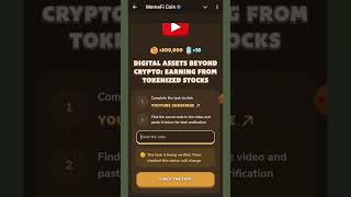 Digital Assets Beyond Crypto Earning from Tokenized Stocks  MemeFi  MemeFi Code [upl. by Krum271]