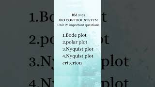 BM3451 Bio Control System UNIT IV important questions [upl. by Alicirp436]