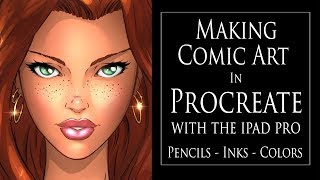 Making Comic Art With Procreate and the iPad Pro  Pencils Inks and Colors [upl. by Grote]