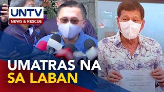 Pangulong Duterte at Sen Bong Go pormal nang nagwithdraw ng kanikanyang COC sa Comelec [upl. by Krid]