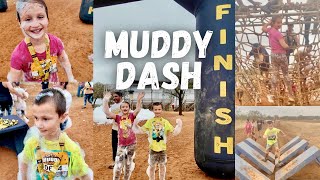 Muddy Dash POV Vlog  Two Young Kids Finish the Race After Overcoming Challenging Trail Obstacles [upl. by Sutsuj]