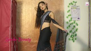 Beginners how to wear Georgette saree  Georgette Saree Draping Tutorials Sneha Beauty [upl. by Akinna301]