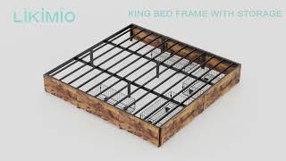 🔨 Assemble LIKIMIO King Size Bed Frame with Storage Drawers [upl. by Eibber538]