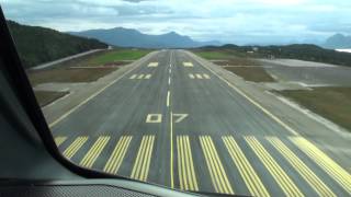 Wideroe Dash 8300 cockpit view landing Kristiansund [upl. by Aratahs]