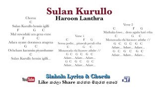 Sulan kurullo  Harron Lanthra  Sinhala lyrics and chords [upl. by Senalda]