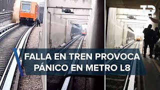 Se registra conato de incendio en un tren de L8 [upl. by Daryl]