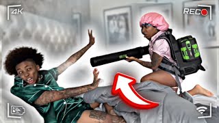 EXTREME LEAF BLOWER While My ANGRY GIRLFRIEND Is SLEEPING 💤  HILARIOUS [upl. by Ettenom]