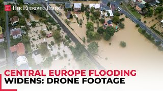 Drone footage show major flooding as storm Boris lashes central Europe toll rises to 14 [upl. by Cairistiona]