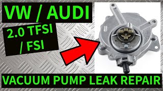 VW Audi 20 FSI TFSI  Vacuum Pump Oil Seal Leak Repair Removal Replacement A3 A4 A6 TT Golf Leon [upl. by Armstrong947]