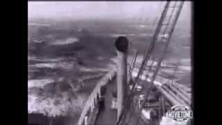 RMS Aquitania battles with a Hurricane  Cunard  Original footage [upl. by Alial]